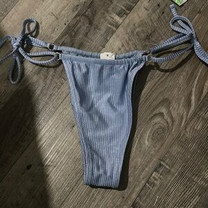 Blue Ribbed Bikini Bottom
